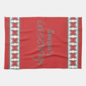 Groeten Dishtowel Vakantie Seizoen in Schuur Rood Theedoek (Horizontaal)