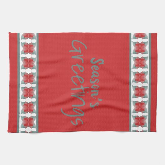 Groeten Dishtowel Vakantie Seizoen in Schuur Rood Theedoek (Horizontaal)