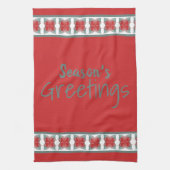 Groeten Dishtowel Vakantie Seizoen in Schuur Rood Theedoek (Verticaal)