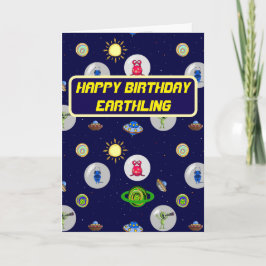 Groeten Earthling Happy Birthday Kaart