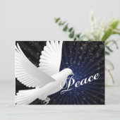 Groeten: elegante blauwe dove feestdagenkaart (Staand voorkant)