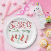 Groeten en kerstmis papieren bordje (Feest)