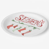 Groeten en kerstmis papieren bordje (Gekanteld)