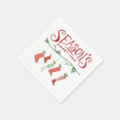 Groeten en kerstmis servet (Hoek)