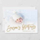 Groeten Gold Script-fotobedekking voor seizoen Feestdagenkaart (Voorkant)