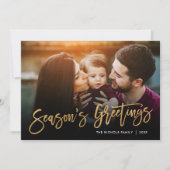 Groeten Gold Script-fotobedekking voor seizoen Feestdagenkaart (Voorkant)