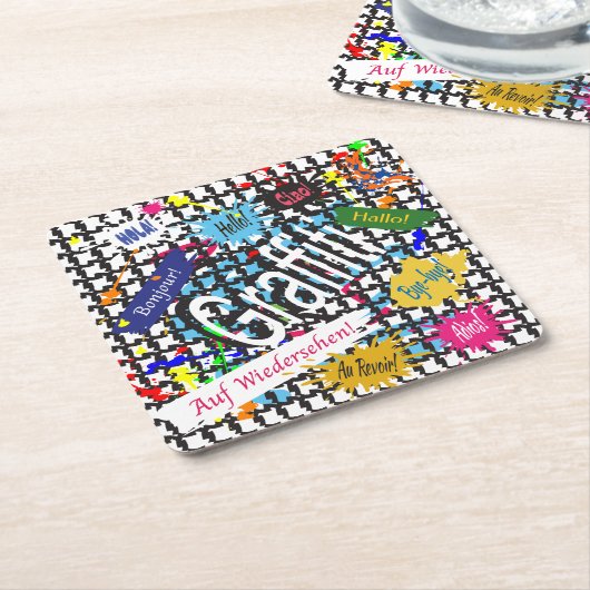 Groeten Graffiti Kartonnen Onderzetters (Schuin)