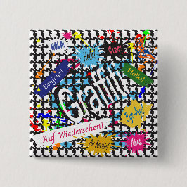 Groeten Graffiti Vierkante Button 5,1 Cm
