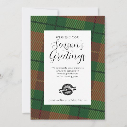 Groeten Groenen Groen Pset voor zakelijke Logo Feestdagenkaart (Voorkant)