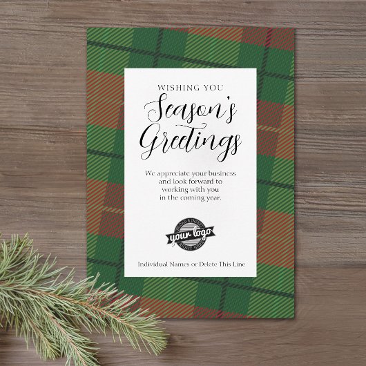 Groeten Groenen Groen Pset voor zakelijke Logo Feestdagenkaart