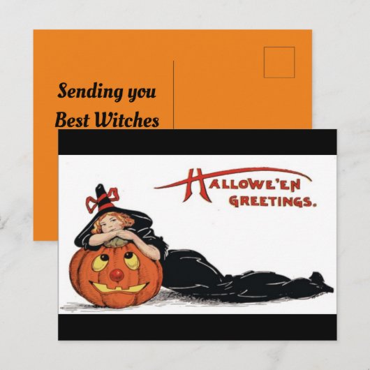  groeten Halloween Briefkaart (Voorkant / Achterkant)