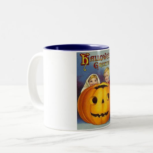  groeten Halloween Tweekleurige Koffiemok (Voorkant links)