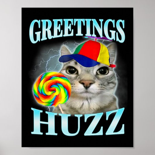 Groeten Huzz Grappig Gen Z Gen Alpha Slang Meme  Poster (Voorkant)