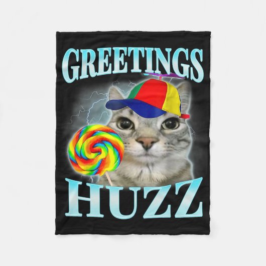 Groeten Huzz Grappige Gen Z Gen Alpha Slang Meme Fleece Deken (Voorkant)