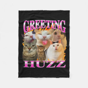 Groeten Huzz Grappige Kat Meme Bootleg Grafisch Ma Fleece Deken