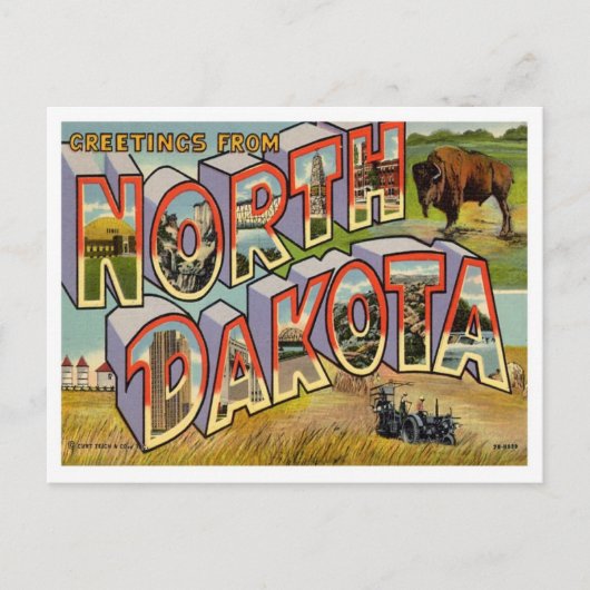Groeten in North Dakota uit de VS Briefkaart (Voorkant)