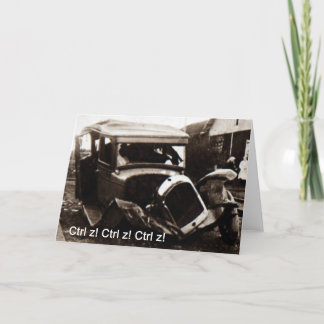 Groeten kaart auto crash humor