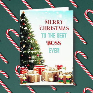 Groeten! Kerstkaart voor de beste baas Kaart