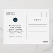 Groeten land Rustic Pine Wreath Wood Folie Feestdagen Briefkaart (Achterkant)