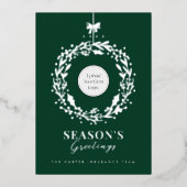 Groeten Logo & foto's van het seizoen Folie Feestdagenkaart (Voorkant)