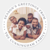 Groeten met de feestdagen Moderne Eenvoudige Chic  Ronde Sticker (Voorkant)