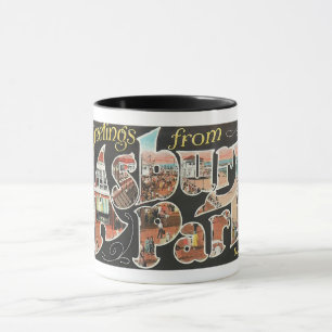 Groeten met grote letters, Asbury Park, NJ Vintage Mok