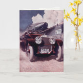 groeten met oude auto kaart (Gele Bloem)