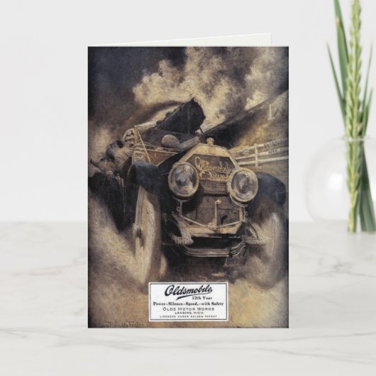 groeten met oude auto kaart (Voorkant)