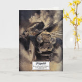 groeten met oude auto kaart (Gele Bloem)