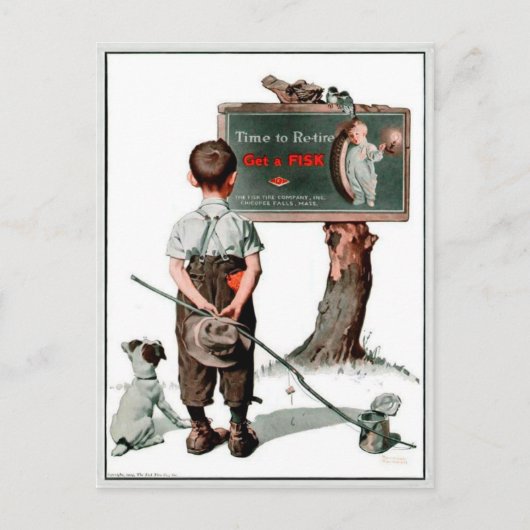  groeten met oude bandenkaart briefkaart (Voorkant)