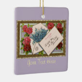 Groeten met Rozen Keramisch Ornament (Rechts)