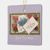 Groeten met Rozen Keramisch Ornament (Links)