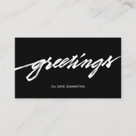 Groeten! Minimalistisch zwart-wit Visitekaartje