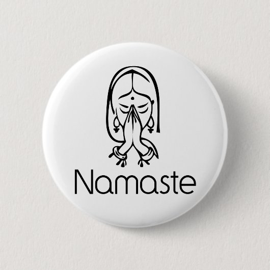 Groeten - Namaste Ronde Button 5,7 Cm (Voorkant)