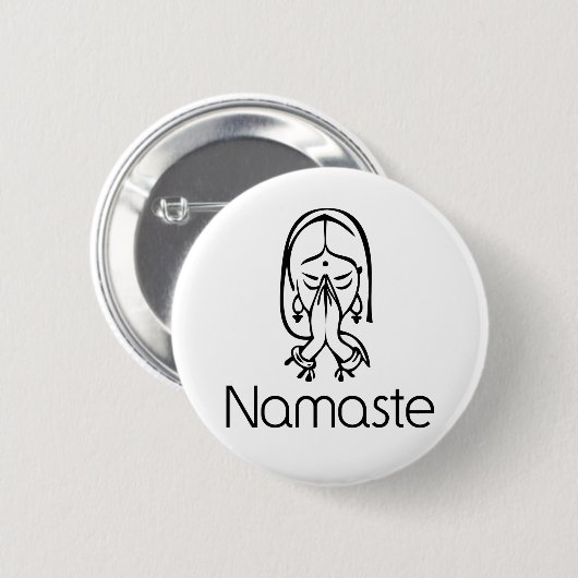 Groeten - Namaste Ronde Button 5,7 Cm (Voorkant /achterkant)