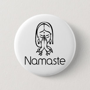 Groeten - Namaste Ronde Button 5,7 Cm