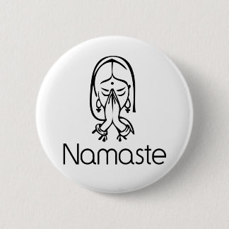 Groeten - Namaste Ronde Button 5,7 Cm