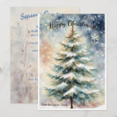 Groeten natuur: Gepersonaliseerde Waterverf Wash Feestdagenkaart (Voorkant / Achterkant)