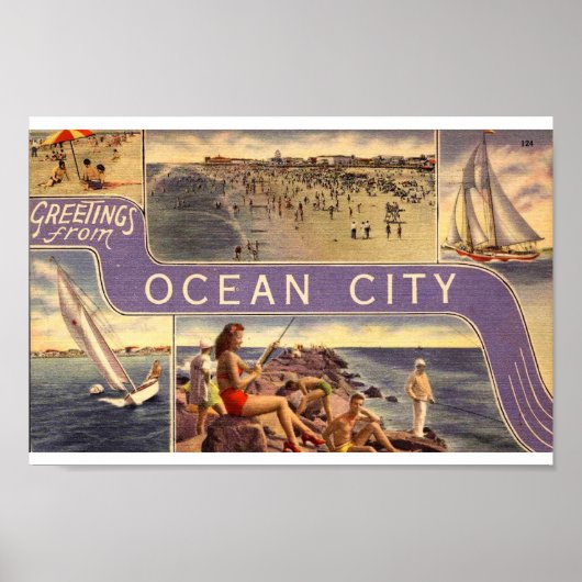 Groeten Ocean City NJ  stijl Poster (Voorkant)