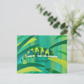 Groeten of Jouw tekst op Cute Chameleon Briefkaart (Staand voorkant)