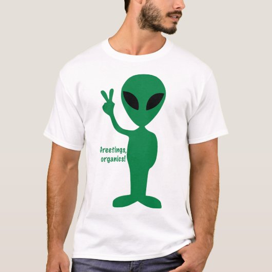 Groeten, organici! t-shirt (Voorkant)