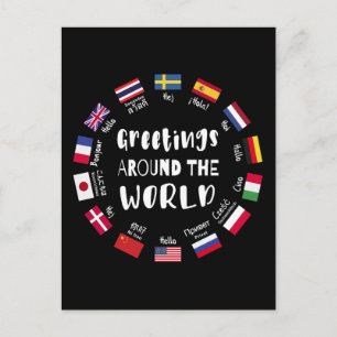 Groeten over de hele wereld - Hallo in alle talen Feestdagenkaart