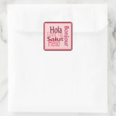 Groeten roze sticker (Tas)