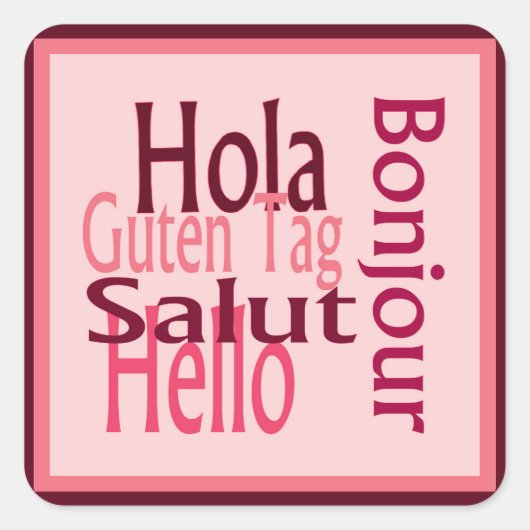 Groeten roze sticker (Voorkant)