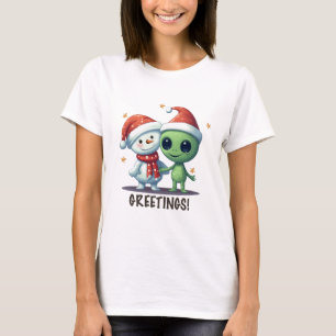 Groeten Sneeuwman en Alien T-shirt