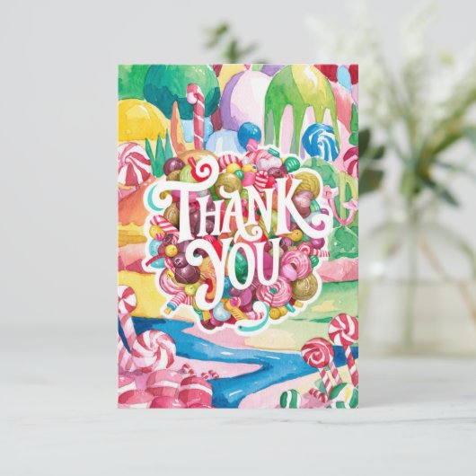 Groeten Snoep Candyland dank je kaart (Staand voorkant)