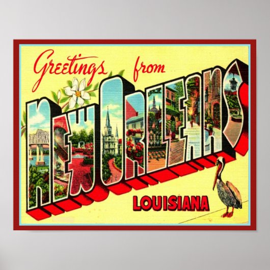Groeten uit 1940 van New Orleans Poster (Voorkant)