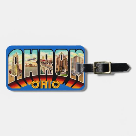 Groeten uit Akron Ohio Bagagelabel (Voorkant horizontaal)