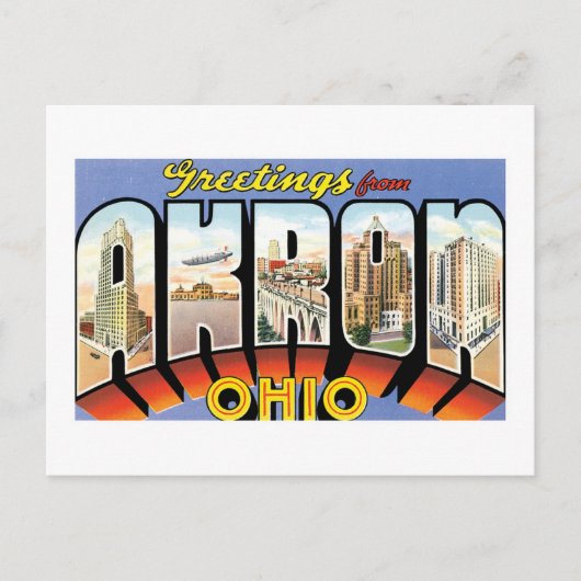 Groeten uit Akron, Ohio Briefkaart (Voorkant)