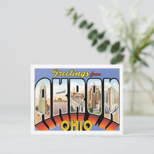 Groeten uit Akron Ohio US City Briefkaart (Staand voorkant)